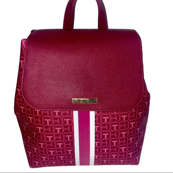 New Pink Purple Tommy Hilfiger Backpack NWT MSRP $118 Satchel Purse Bag Tote - Picture 1 of 9